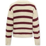 kids ONLY Eggnog Cabernet Kogjusty L/S Stripe Pullover Knt Noos