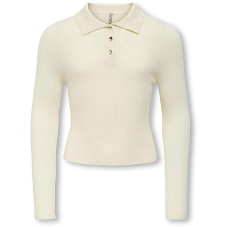 kids ONLY Birch Gold Button Kogmila Ls Rib Knap Polo Neck Cp Knt
