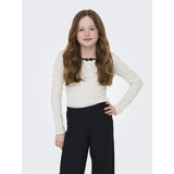 kids ONLY Cloud Dancer Black Bow Kogsofia L/S Sløjfe Top Jrs