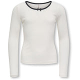 kids ONLY Cloud Dancer Black Bow Kogsofia L/S Sløjfe Top Jrs