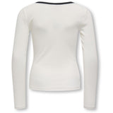 kids ONLY Cloud Dancer Black Bow Kogsofia L/S Sløjfe Top Jrs