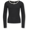 kids ONLY Black Cloud Dancer Bow Kogsofia L/S Sløjfe Top Jrs