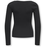 kids ONLY Black Cloud Dancer Bow Kogsofia L/S Sløjfe Top Jrs