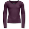 kids ONLY Mauve Wine Black Bow Kogsofia L/S Sløjfe Top Jrs