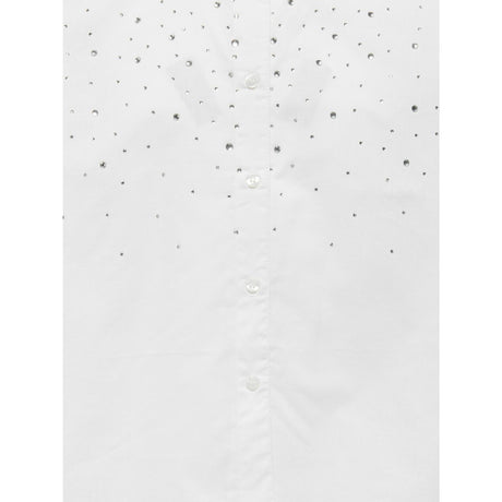 kids ONLY Bright White Rhinestones Koglina Stone Oversize L/S Skjorte Wvn