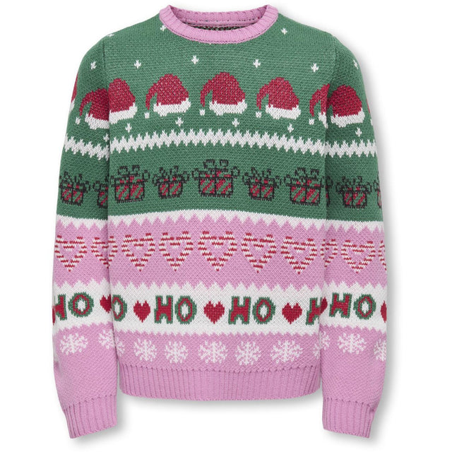 kids ONLY Fuchsia Pink W. Green Jacket/Cd/Salsa/Black Koghoho Xmas Ls Pullover Knt