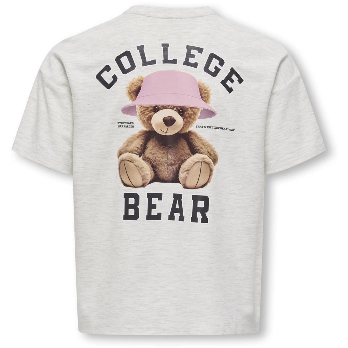 kids ONLY Light Grey Melange Collage Kogbillie Ss Loose Bamse Top Jrs Noos