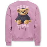 kids ONLY Mauve Orchid Cozy Kogbila L/S Ovz Bjørn O-Neck Swt Noos