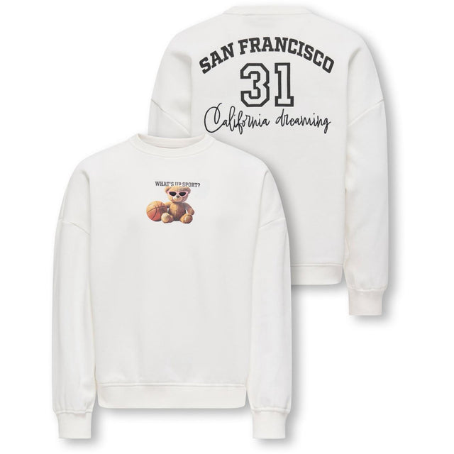 kids ONLY Egret Sport Kogbila L/S Ovz Bjørn O-Neck Swt Noos