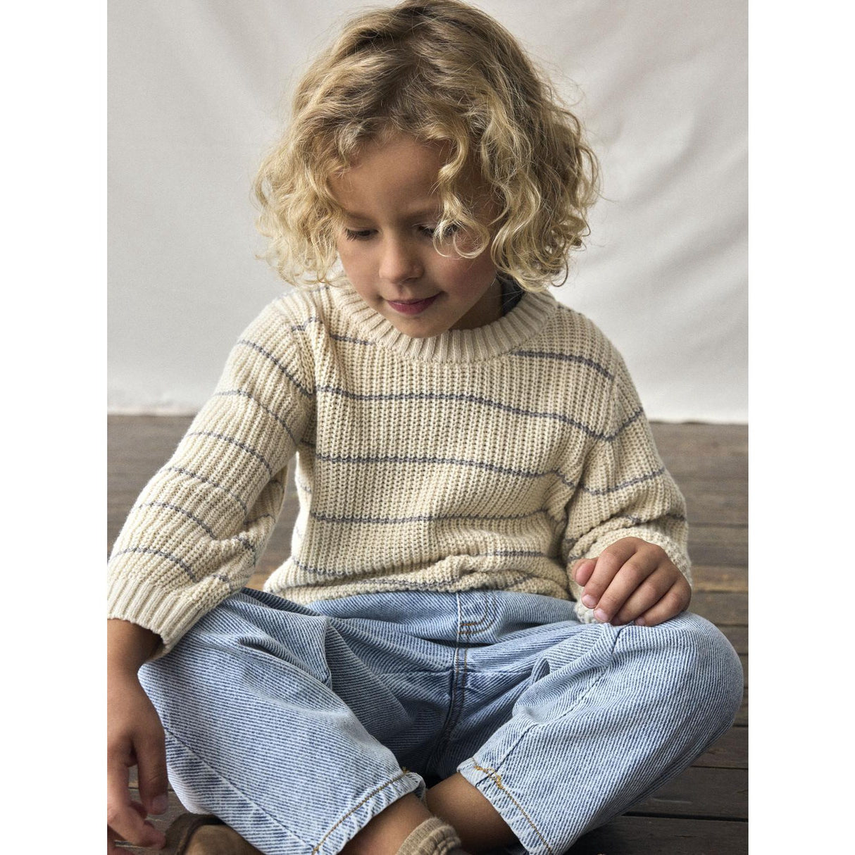 Lil'Atelier Turtledove Nmmemlen Ls Strik Stripes Lil