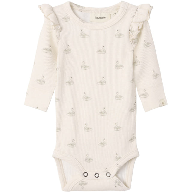 Lil'Atelier Pastel Parchment Swan Nbfgavo Eko Ls Slim Body Lil Noos