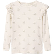 Lil'Atelier Pastel Parchment Swan Nmfgavo Eko Ls Slim Top Lil Noos