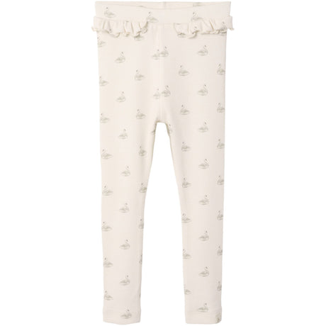 Lil'Atelier Pastel Parchment Swan Nmfgavo Efi Slim Legging Lil Noos