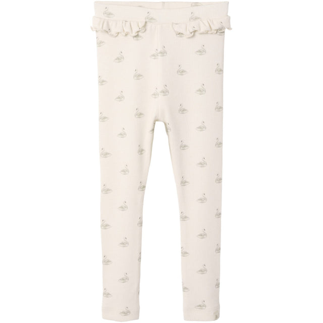 Lil'Atelier Pastel Parchment Swan Nmfgavo Efi Slim Legging Lil Noos