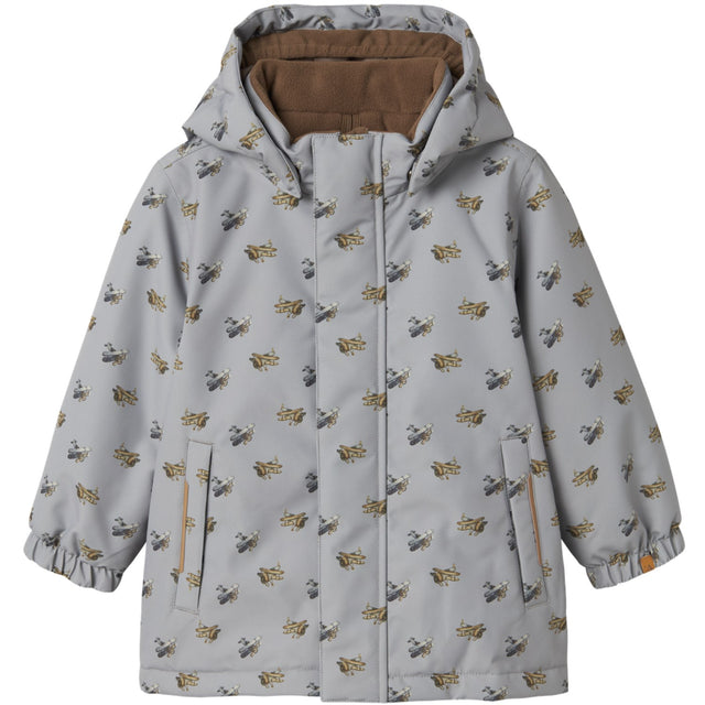 Lil'Atelier Ultimate Grey Airplanes Nmmlasnow10 Jkt Fo Aop1 Lil