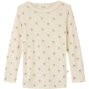 Lil'Atelier Turtledove Melange Nmfnalu Wo/Mo Ls Slim Top Lil
