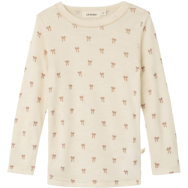 Lil'Atelier Turtledove Melange Nmfnalu Wo/Mo Ls Slim Top Lil