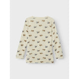 Lil'Atelier Turtledove Melange Nmmnalu Wo/Mo Ls Slim Top Lil