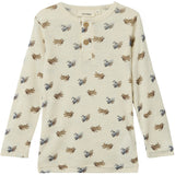 Lil'Atelier Turtledove Melange Nmmnalu Wo/Mo Ls Slim Top Lil