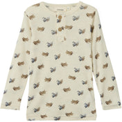 Lil'Atelier Turtledove Melange Nmmnalu Wo/Mo Ls Slim Top Lil