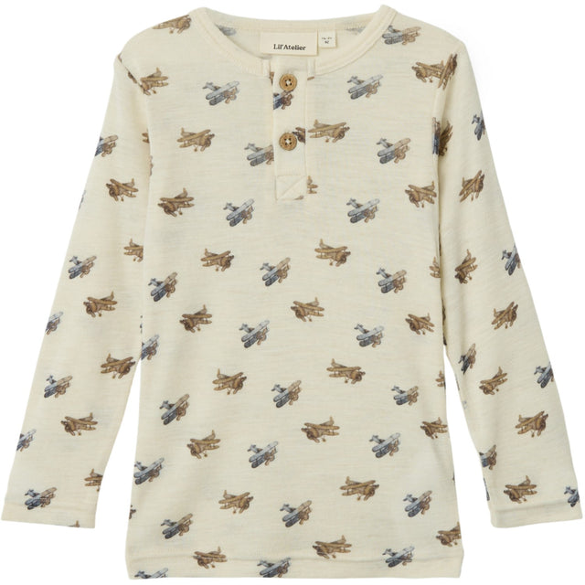 Lil'Atelier Turtledove Melange Nmmnalu Wo/Mo Ls Slim Top Lil
