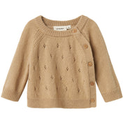 Lil'Atelier Safari Melange Nbnnalio Ls Slå-om Strik Lil