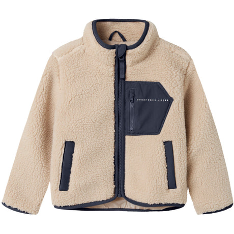 Name It Moonbeam Chest Pocket Dark Sapphire Nmnmattia Sherpa Jakke Pb