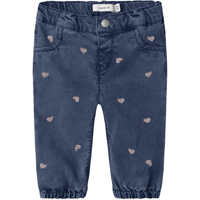 Name It Dark Blue Denim Hearts Emb Nmfrose Shaped R Emb Jeans 5321-Yb
