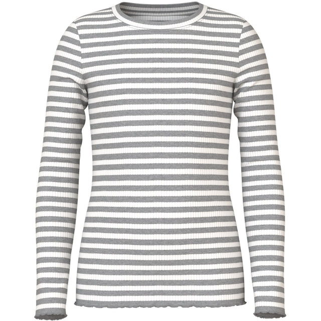 Name It Grey Melange Cloud Dancer Nkfvemma Ls Slim Top