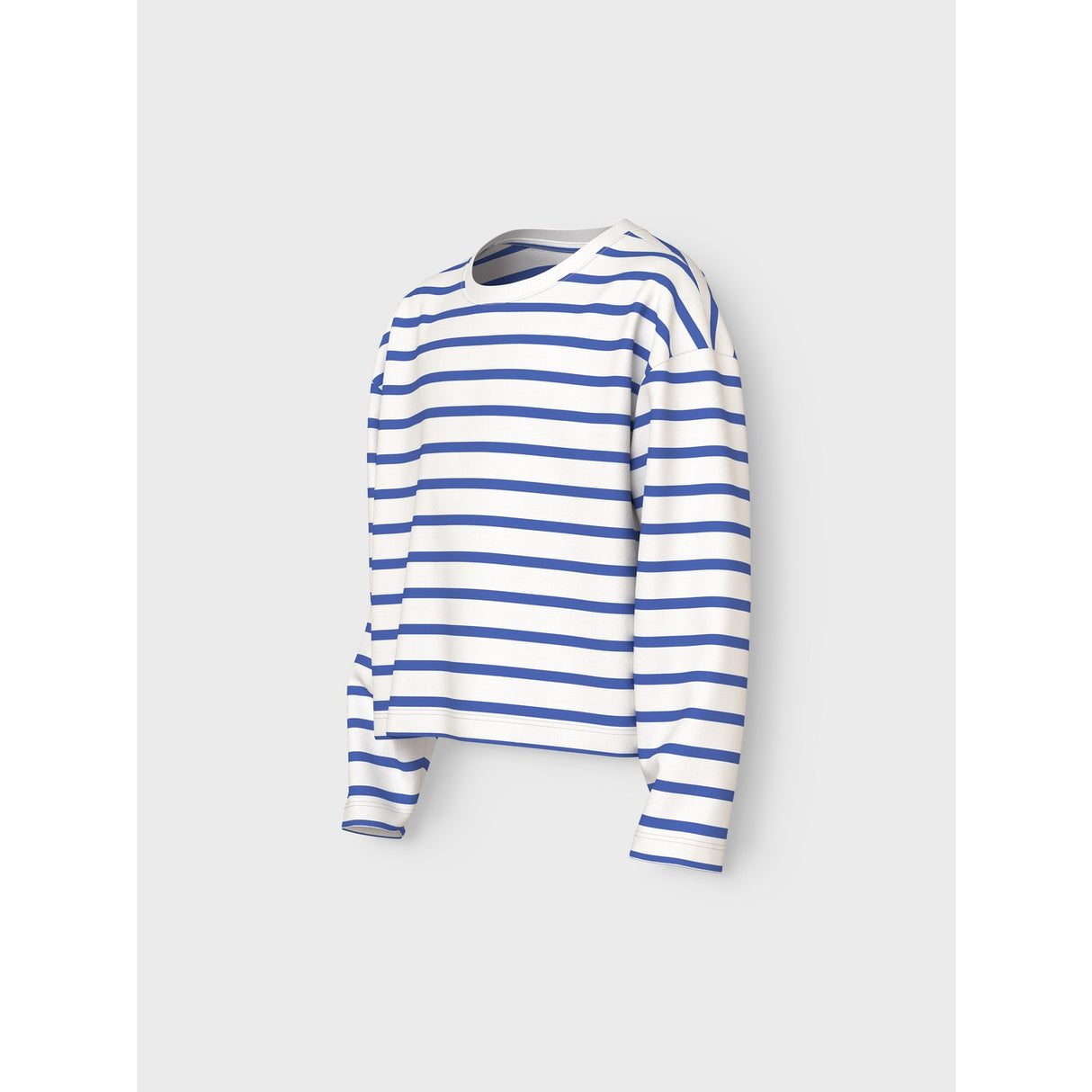 Name It Cloud Dancer Amparo Blue Stripe Nkfvita Ls Kort Rlx Top