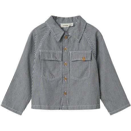 Lil'Atelier Dark Blue Denim White Nmmkasper Ls Loose Twi Skjorte 4021-Cm Lil