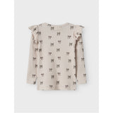 Lil'Atelier Silver Peony Bow Nmfgavo Eko Ls Slim Top Lil Noos