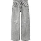 Name It Light Grey Denim Nkfrose Hw Wide Jeans Destr 1411-Be Noos