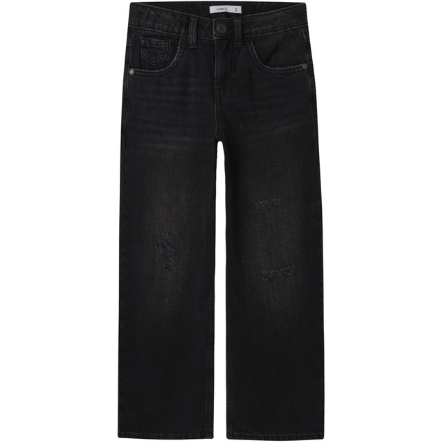 Name It Black Denim Nkfrose Hw Wide Jeans Destr 1411-Be Noos