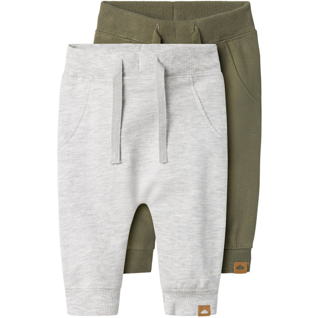 Name It Light Grey Melange Deep Lichten Green Nbntakki 2P Sweat Bukser Noos