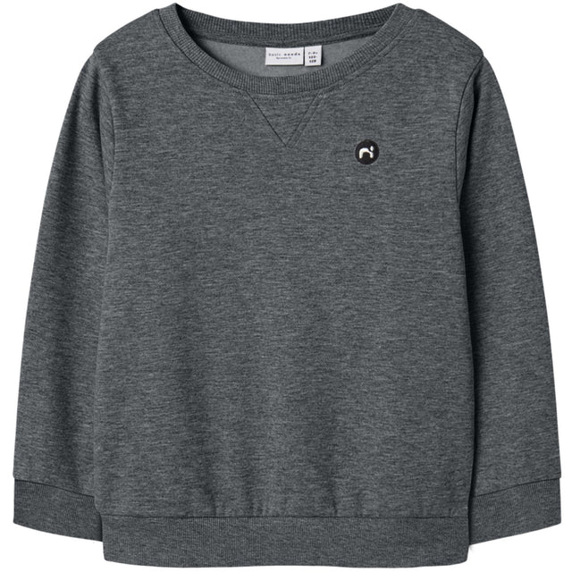 Name It Dark Grey Melange Nkmvimo Ls Sweat Bru Noos