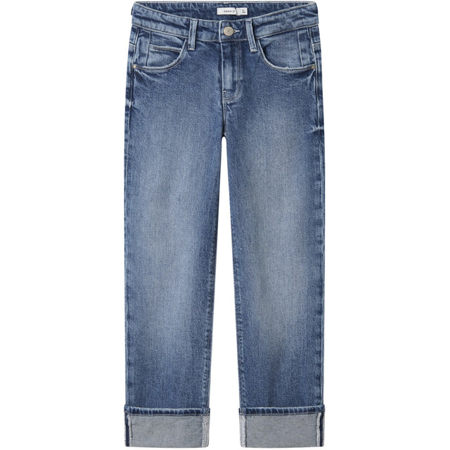 Name It Medium Blue Denim Nkfrose Straight Fold Jeans 4224-Az Noos