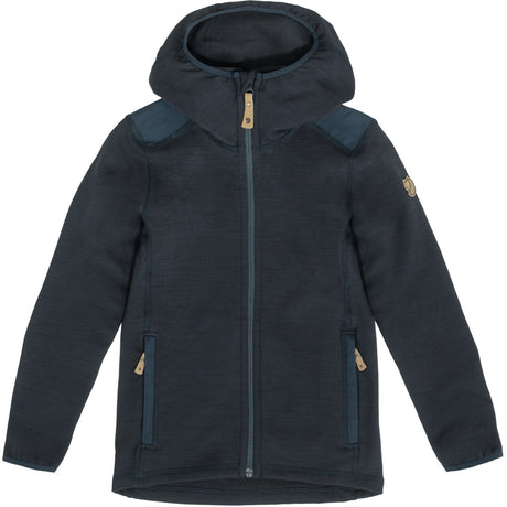 Fjällräven Dark Navy Kids Keb Fleece Hættetrøje