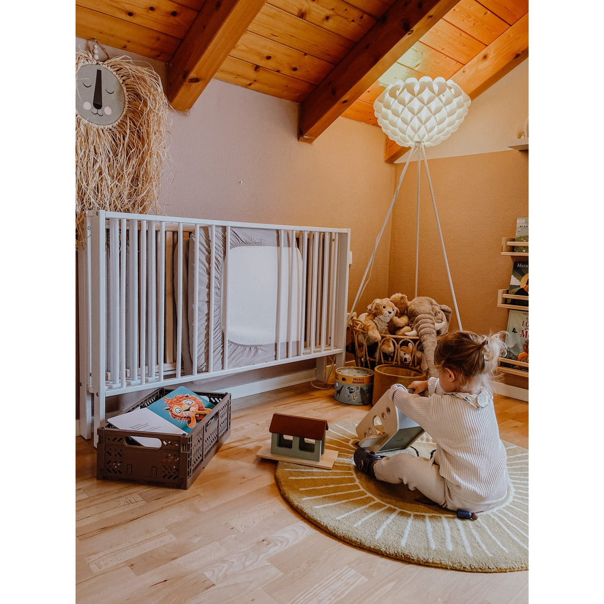 tiSsi® White Laquer Jori Sammenklappelig Seng Massiv Bøg