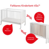 tiSsi® White Laquer Jori Sammenklappelig Seng Massiv Bøg