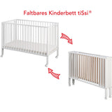 tiSsi® White Laquer Jori Sammenklappelig Seng Massiv Bøg