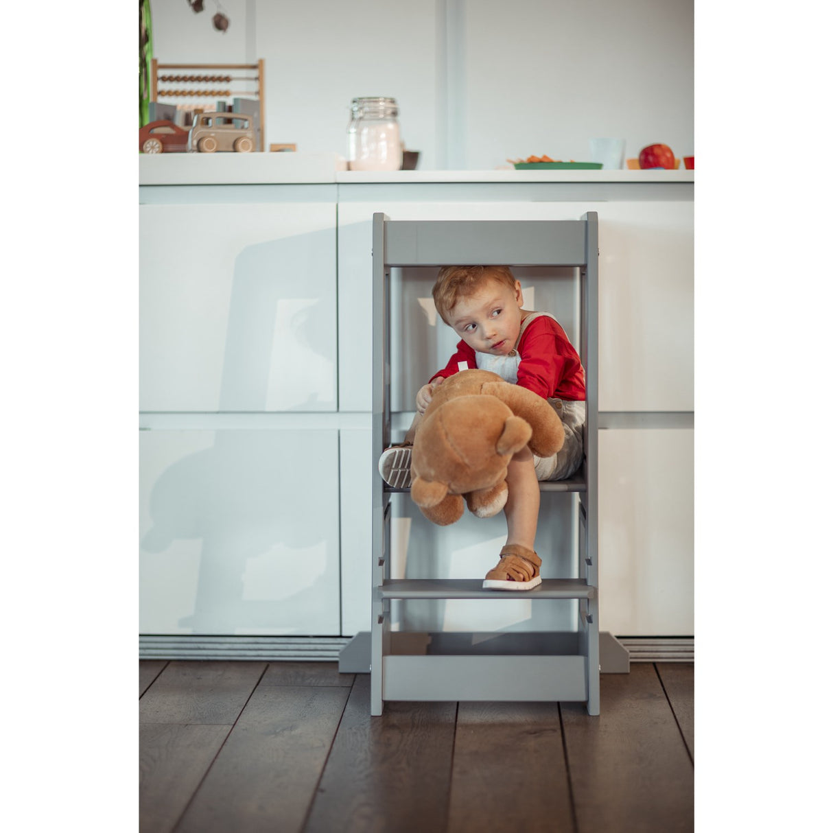 tiSsi® Stormy Grey Laquer Felix Læringstårn Massiv Bøg