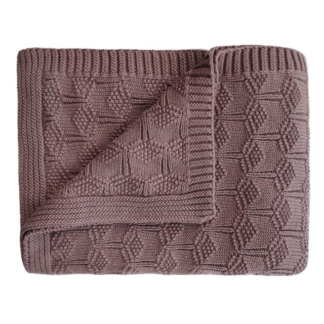 Mushie Honeycomb Desert Rose Strikket Baby Tæppe