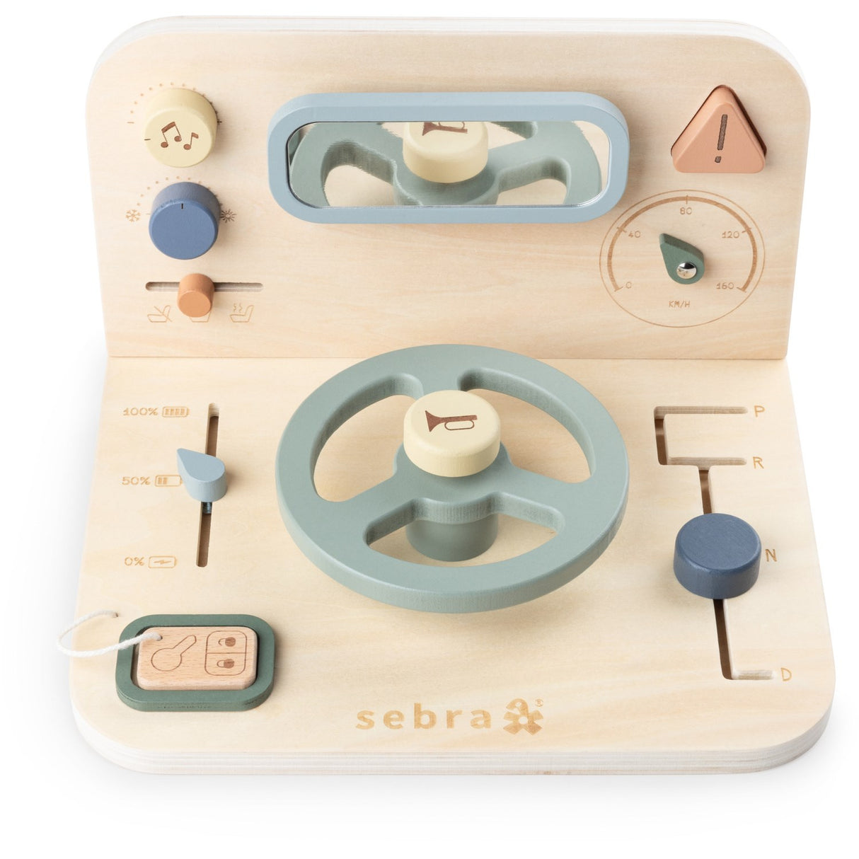 Sebra Wooden Aktivitetspanel Bil