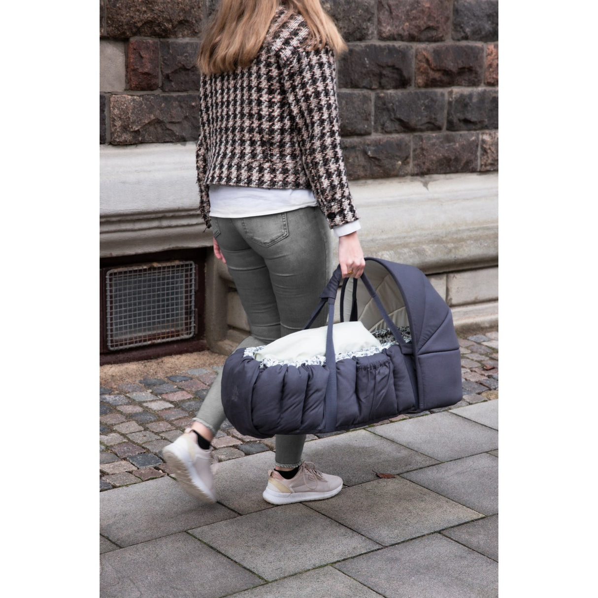 Sebra Blue Olive Hætte Til 3-In-1 Baby Nest