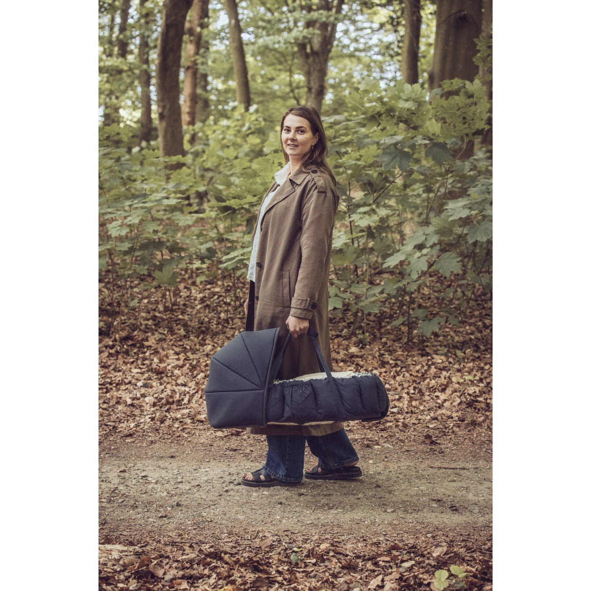 Sebra Blue Olive Hætte Til 3-In-1 Baby Nest