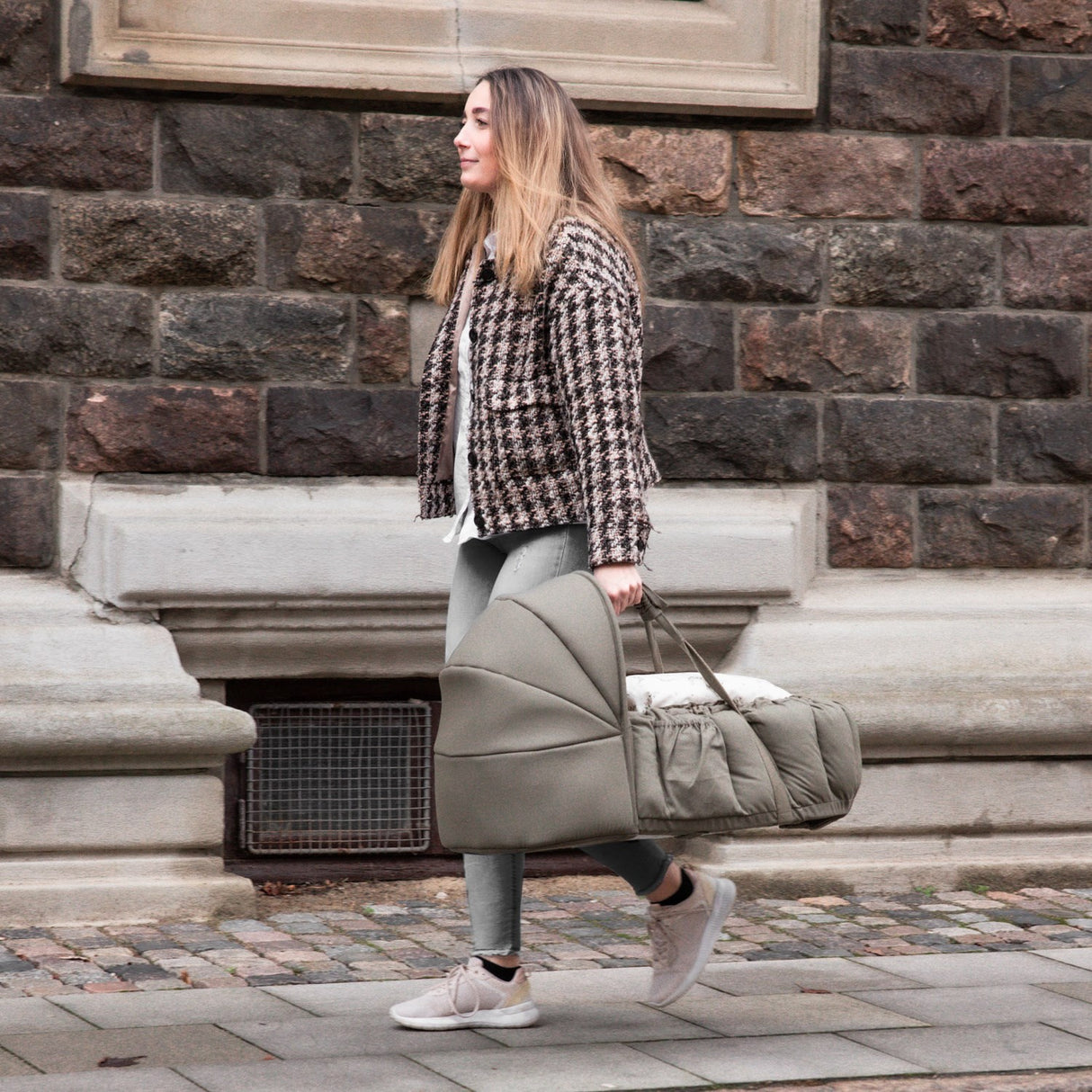 Sebra Dark Olive Hætte Til 3-In-1 Baby Nest