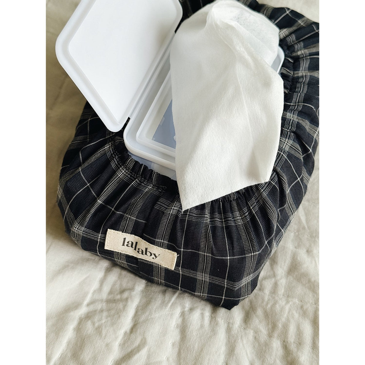 Lalaby Etui til Vådservietter Blue Check