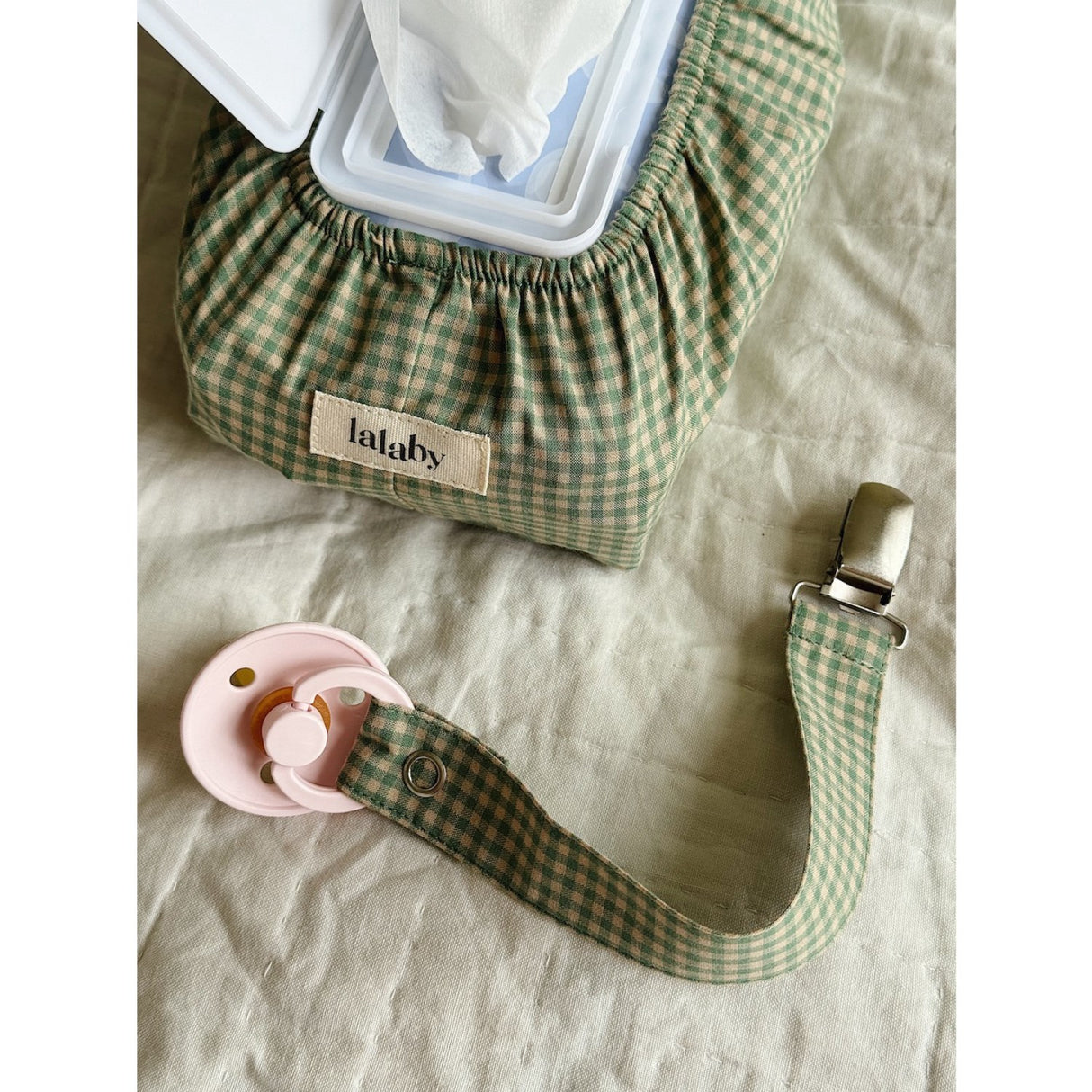 Lalaby Etui til Vådservietter Green Check