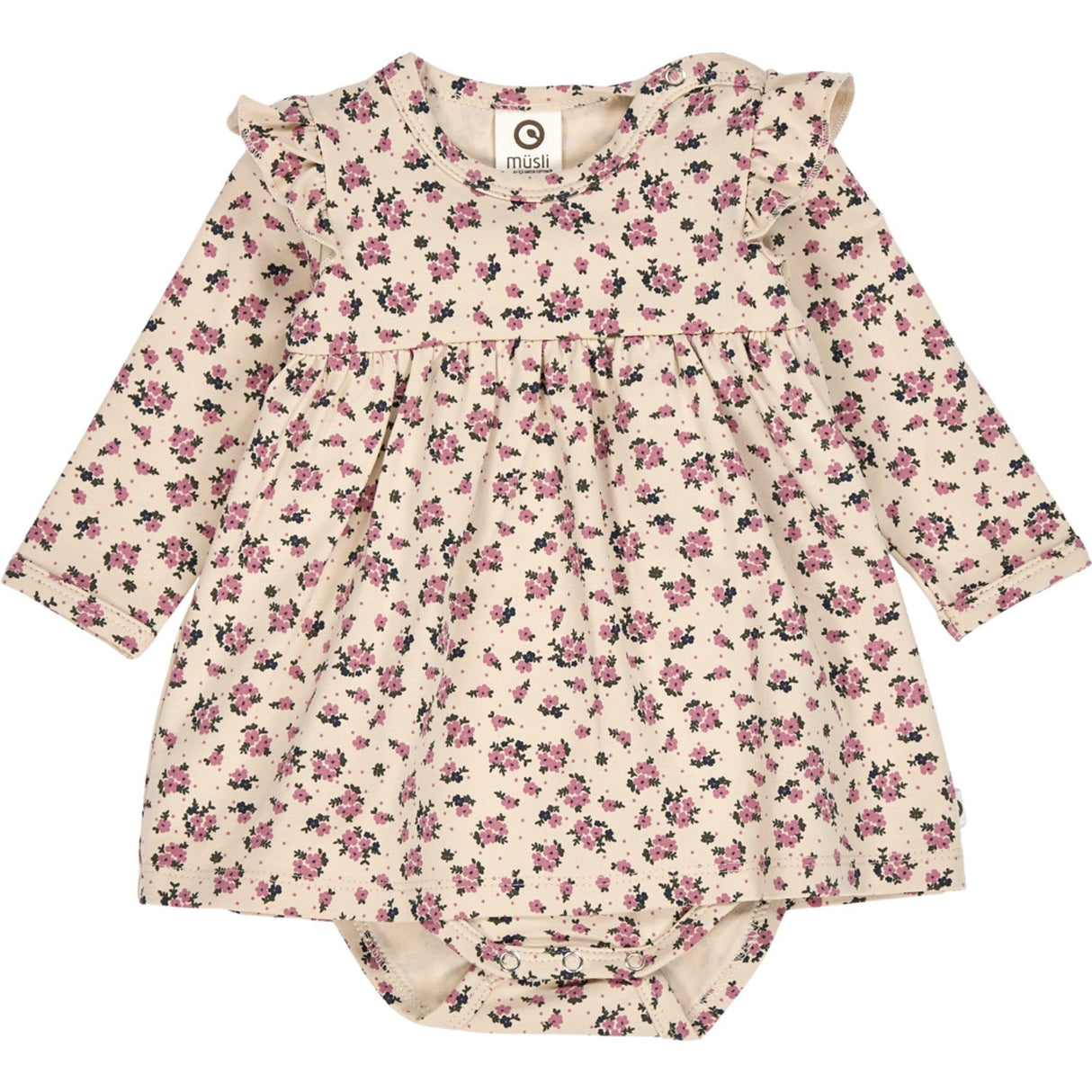 Müsli Oak/ Nostalgia Rose/ Deep Green Zinna L/S Kjole Body
